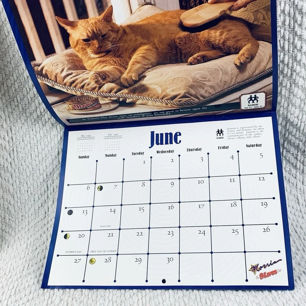 Morris‎ the Cat 9 Lives Wall Calendar Orange Morriscope Vintage 1999 Astrologly